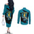 The Bahamas 242 Day Couples Matching Off The Shoulder Long Sleeve Dress and Long Sleeve Button Shirt Bahamian Independence Anniversary