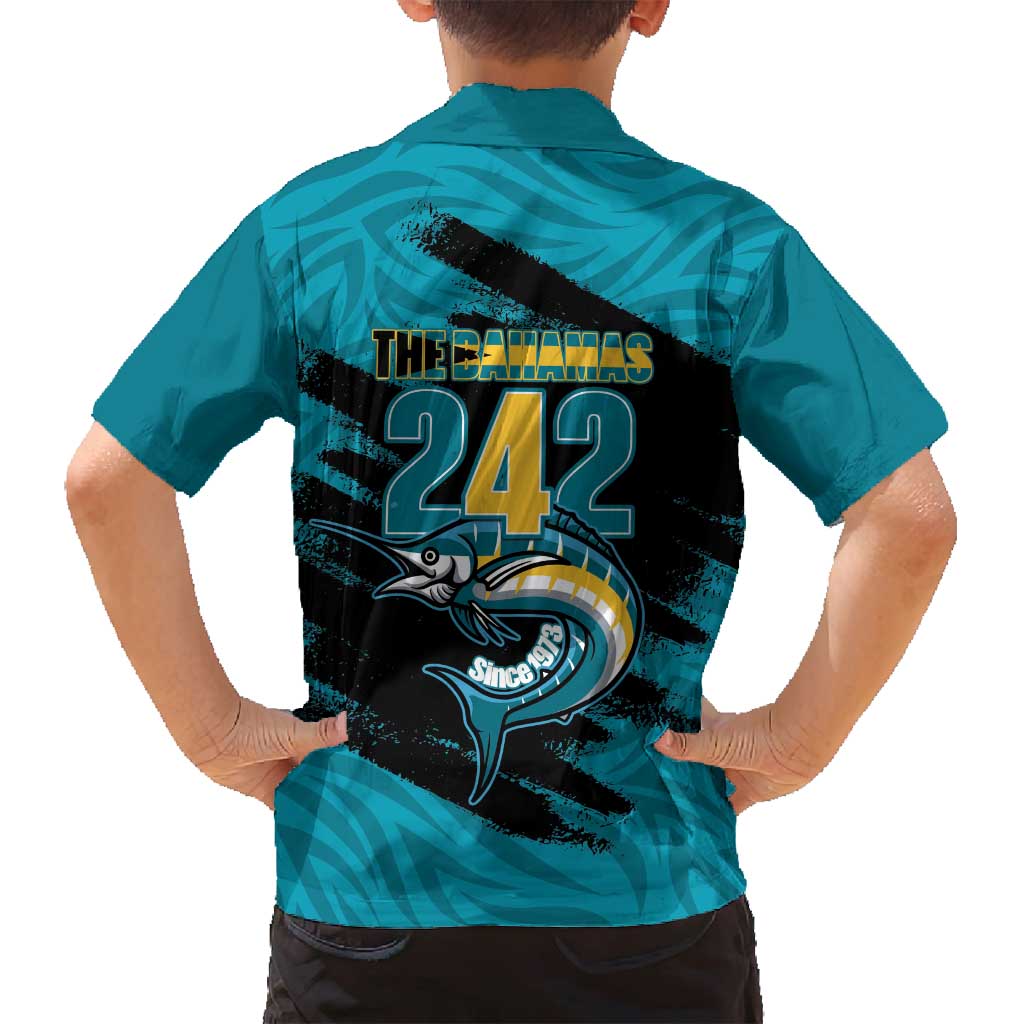 The Bahamas 242 Day Family Matching Long Sleeve Bodycon Dress and Hawaiian Shirt Bahamian Independence Anniversary