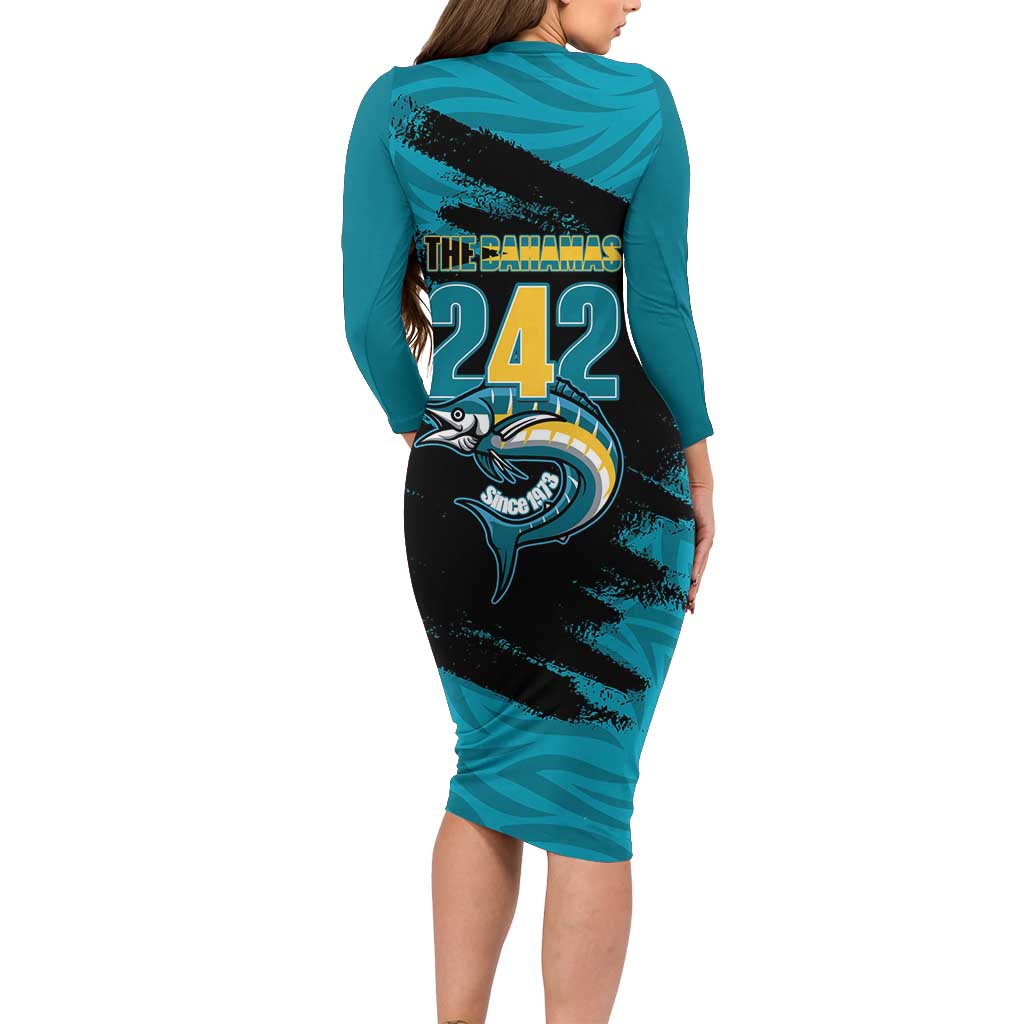 The Bahamas 242 Day Family Matching Long Sleeve Bodycon Dress and Hawaiian Shirt Bahamian Independence Anniversary