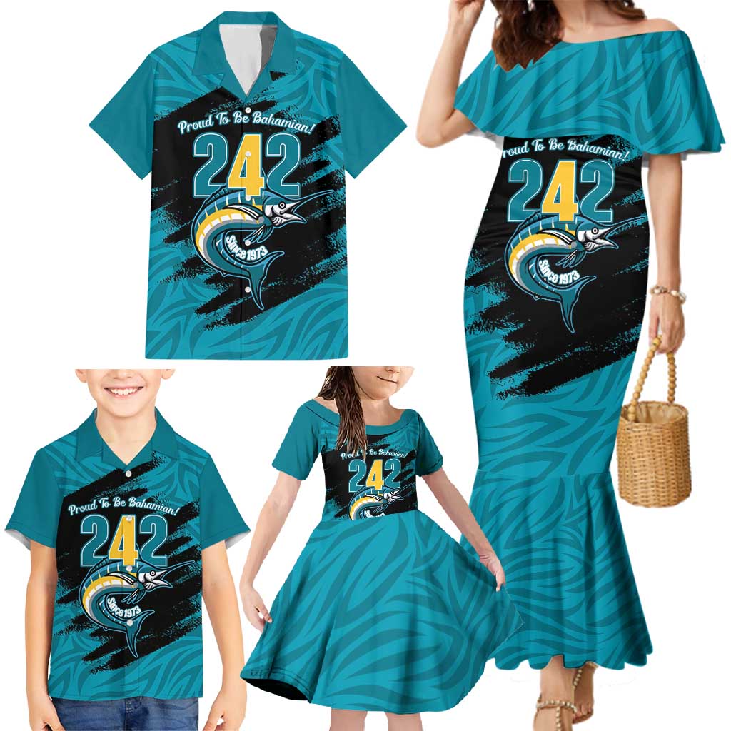 The Bahamas 242 Day Family Matching Mermaid Dress and Hawaiian Shirt Bahamian Independence Anniversary