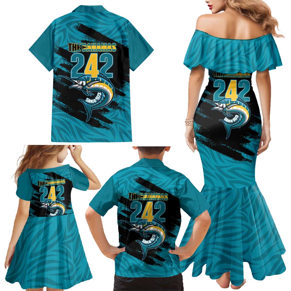 The Bahamas 242 Day Family Matching Mermaid Dress and Hawaiian Shirt Bahamian Independence Anniversary