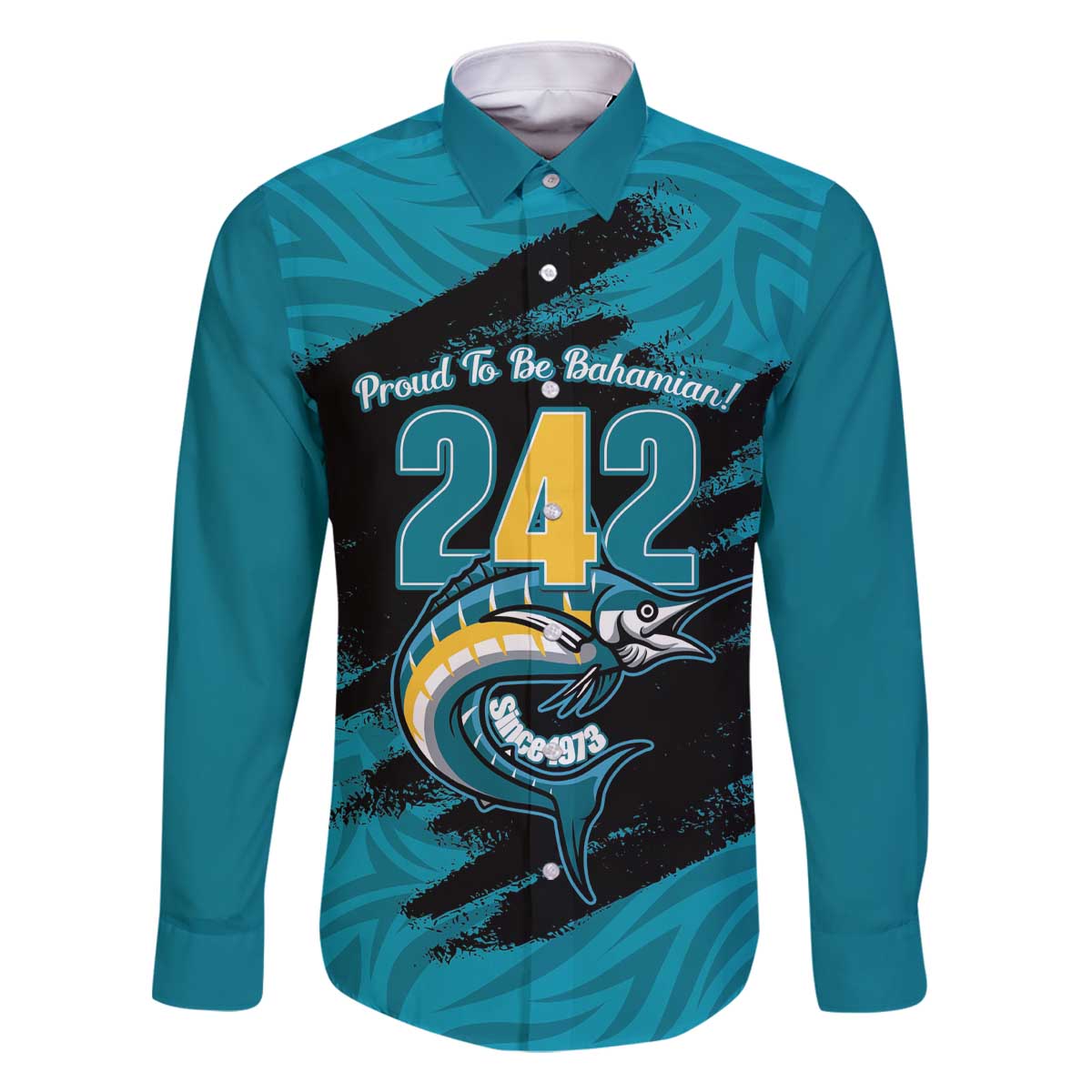 The Bahamas 242 Day Family Matching Off The Shoulder Long Sleeve Dress and Hawaiian Shirt Bahamian Independence Anniversary