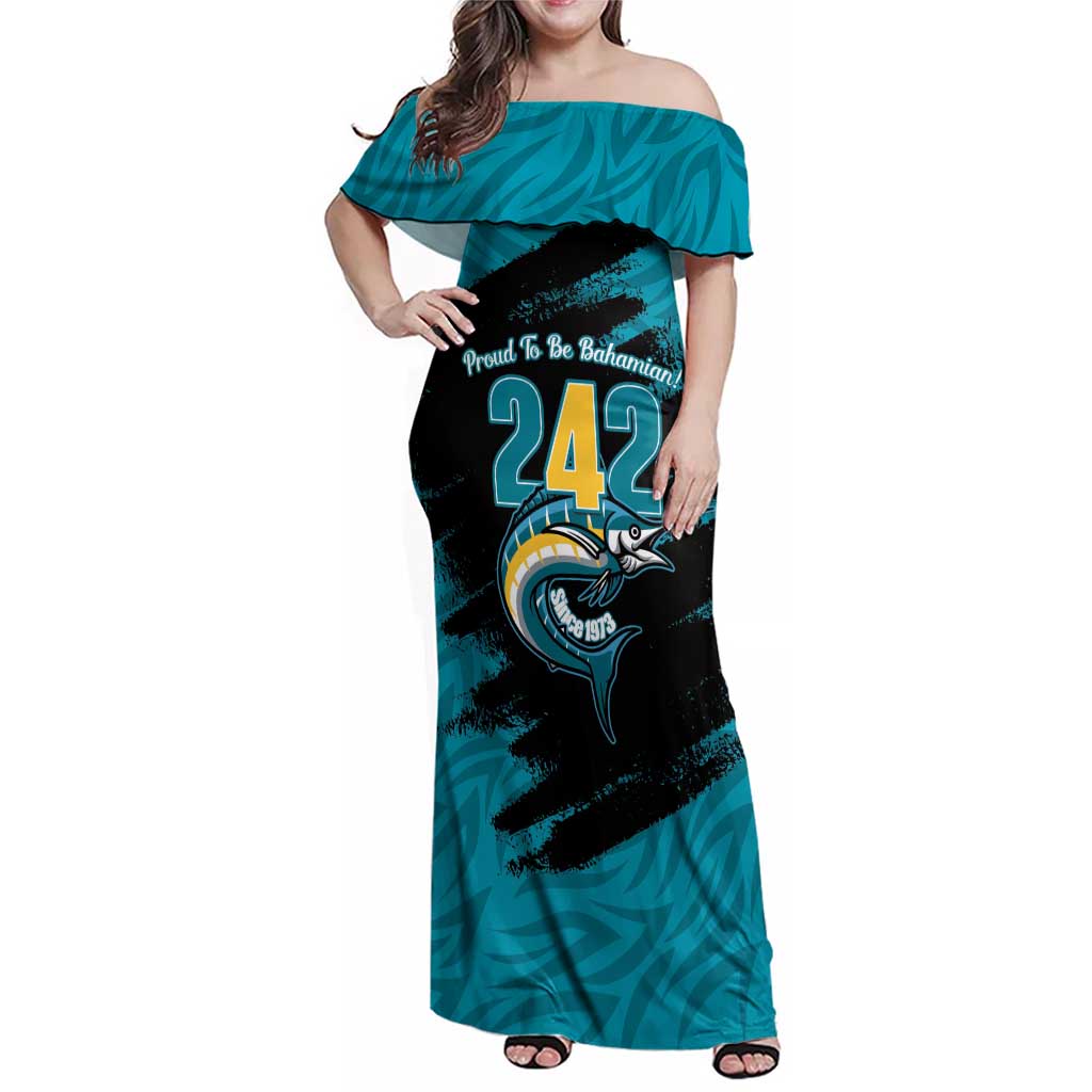 The Bahamas 242 Day Family Matching Off Shoulder Maxi Dress and Hawaiian Shirt Bahamian Independence Anniversary