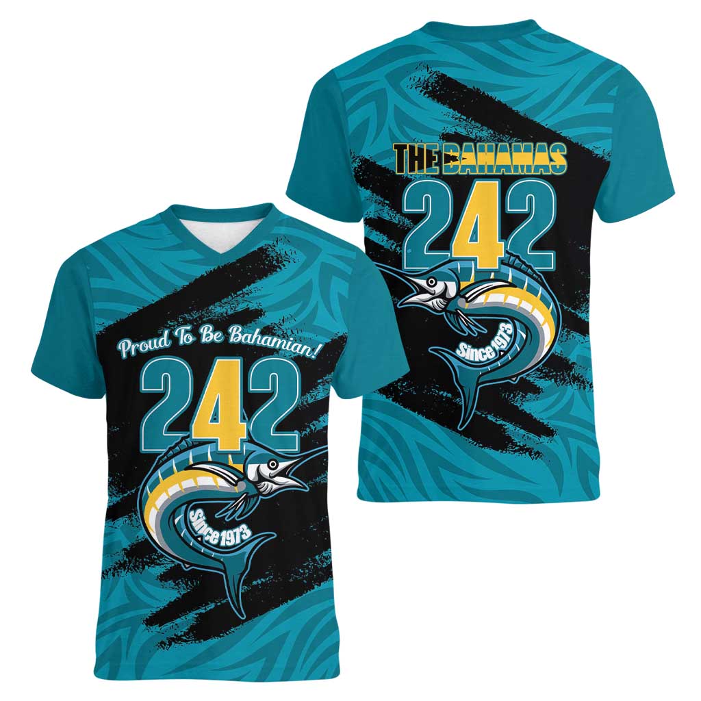 The Bahamas 242 Day Women V-Neck T-Shirt Bahamian Independence Anniversary
