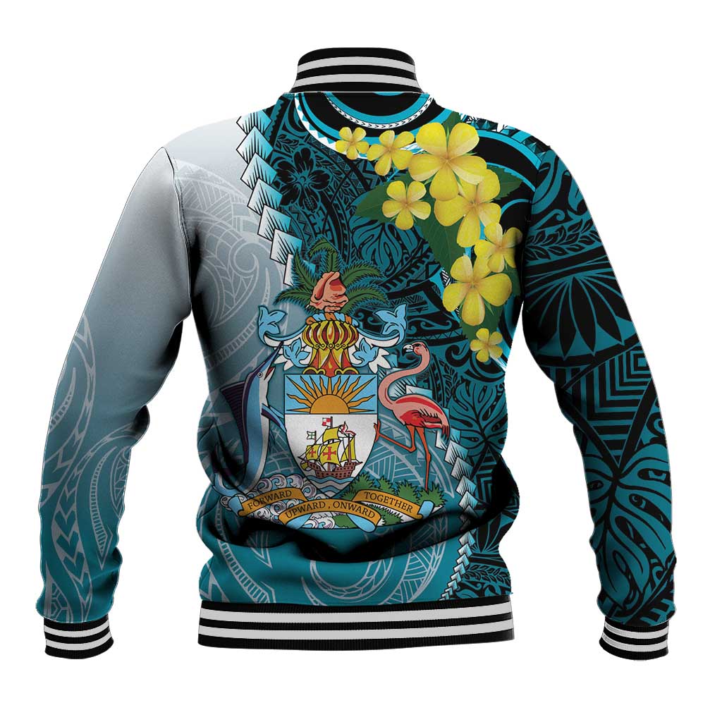 The Bahamas Baseball Jacket Bahamian Buttercup Polynesian Pattern