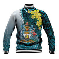 The Bahamas Baseball Jacket Bahamian Buttercup Polynesian Pattern