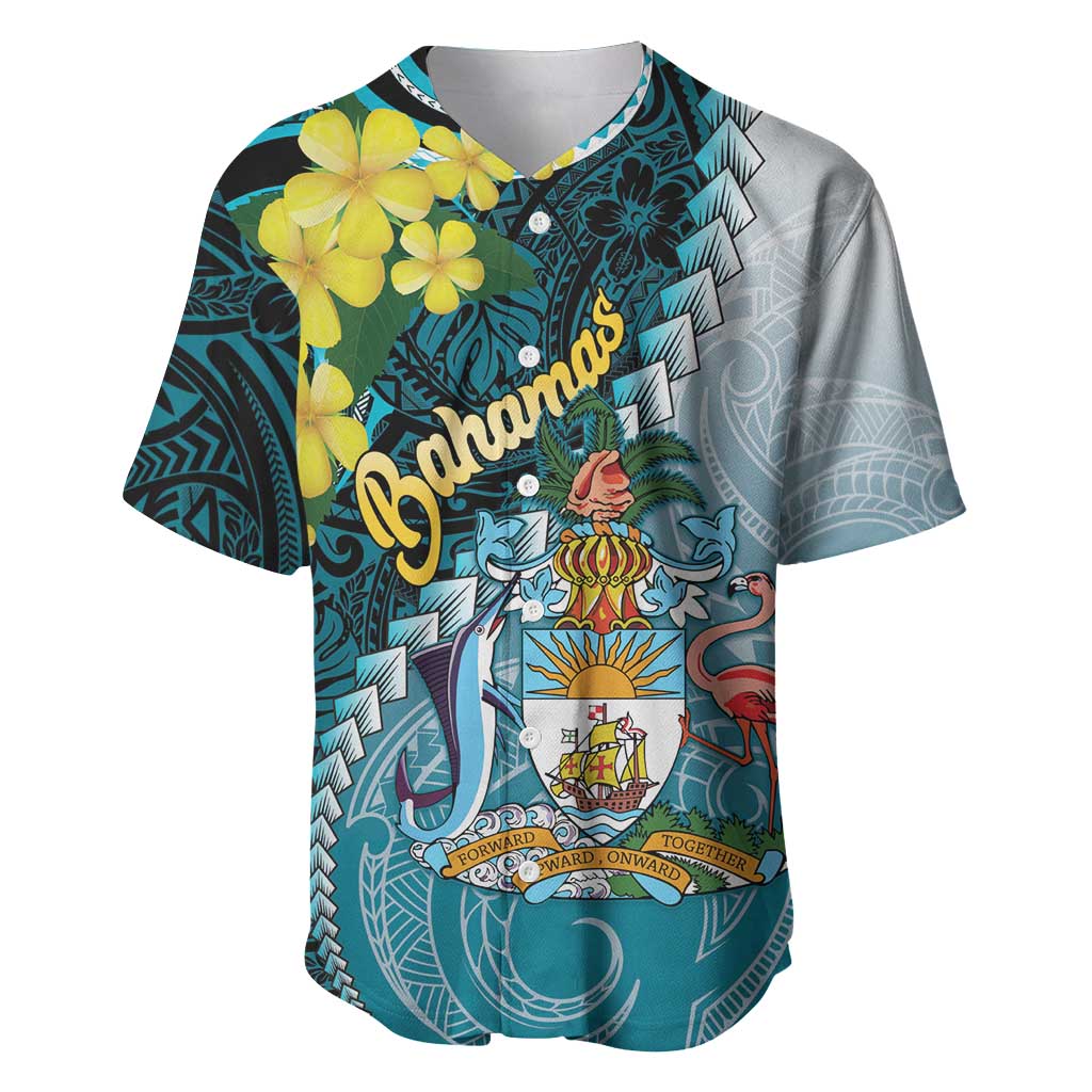The Bahamas Baseball Jersey Bahamian Buttercup Polynesian Pattern