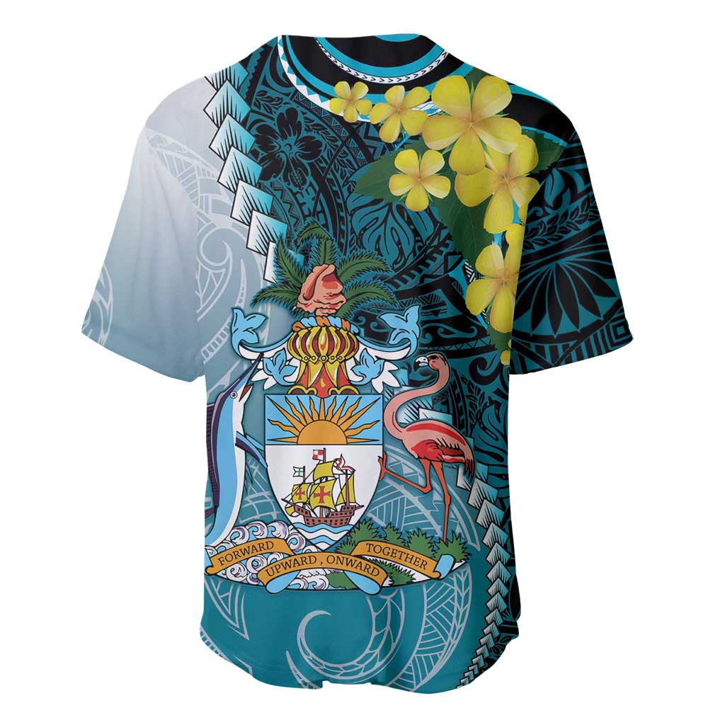 The Bahamas Baseball Jersey Bahamian Buttercup Polynesian Pattern