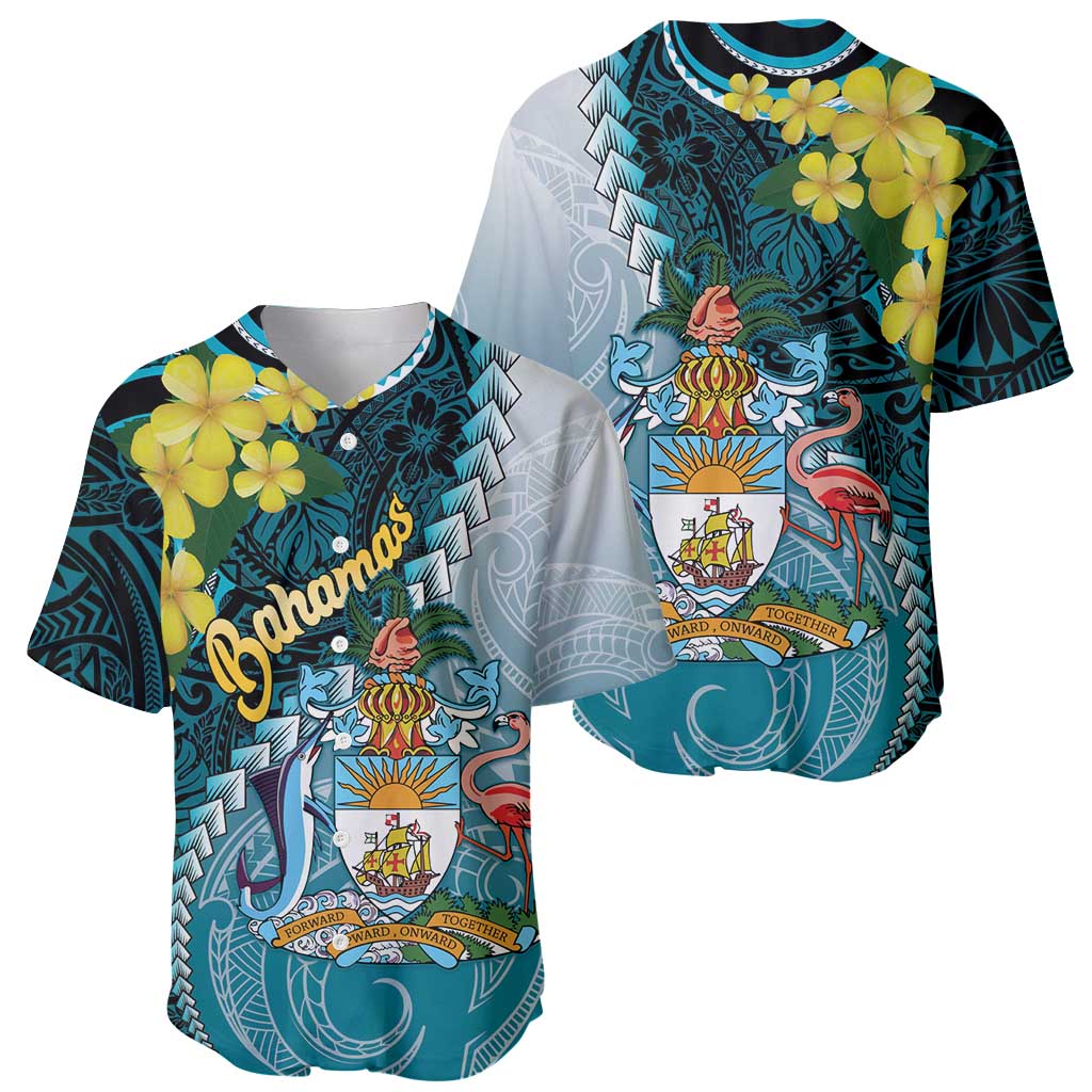 The Bahamas Baseball Jersey Bahamian Buttercup Polynesian Pattern
