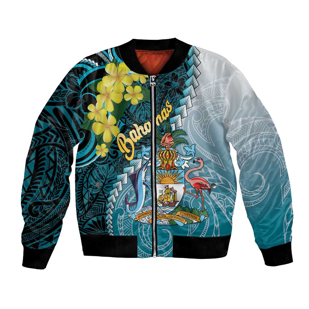 The Bahamas Bomber Jacket Bahamian Buttercup Polynesian Pattern