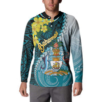 The Bahamas Button Sweatshirt Bahamian Buttercup Polynesian Pattern