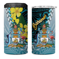 The Bahamas 4 in 1 Can Cooler Tumbler Bahamian Buttercup Polynesian Pattern