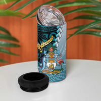 The Bahamas 4 in 1 Can Cooler Tumbler Bahamian Buttercup Polynesian Pattern