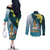 The Bahamas Couples Matching Off The Shoulder Long Sleeve Dress and Long Sleeve Button Shirt Bahamian Buttercup Polynesian Pattern