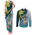 The Bahamas Couples Matching Tank Maxi Dress and Long Sleeve Button Shirt Bahamian Buttercup Polynesian Pattern