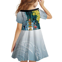 The Bahamas Family Matching Off Shoulder Maxi Dress and Hawaiian Shirt Bahamian Buttercup Polynesian Pattern