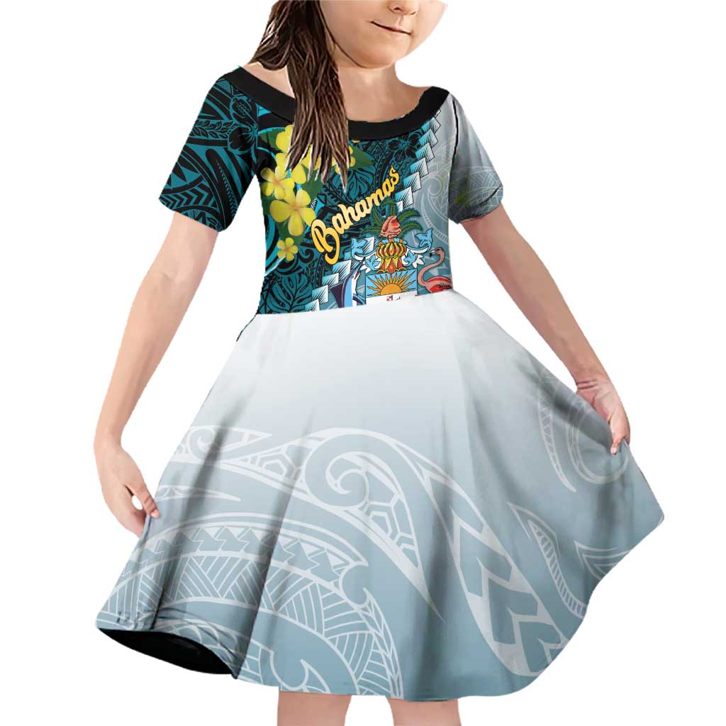 The Bahamas Family Matching Off Shoulder Short Dress and Hawaiian Shirt Bahamian Buttercup Polynesian Pattern