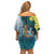 The Bahamas Family Matching Off Shoulder Short Dress and Hawaiian Shirt Bahamian Buttercup Polynesian Pattern
