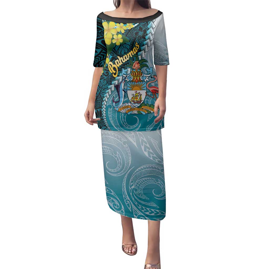 The Bahamas Family Matching Puletasi and Hawaiian Shirt Bahamian Buttercup Polynesian Pattern