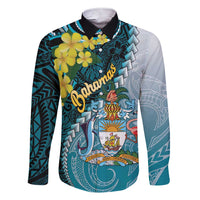 The Bahamas Family Matching Short Sleeve Bodycon Dress and Hawaiian Shirt Bahamian Buttercup Polynesian Pattern