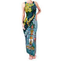 The Bahamas Family Matching Tank Maxi Dress and Hawaiian Shirt Bahamian Buttercup Polynesian Pattern