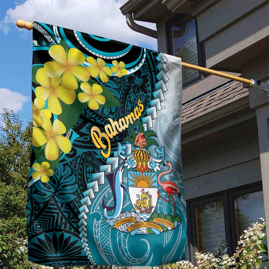 The Bahamas Garden Flag Bahamian Buttercup Polynesian Pattern