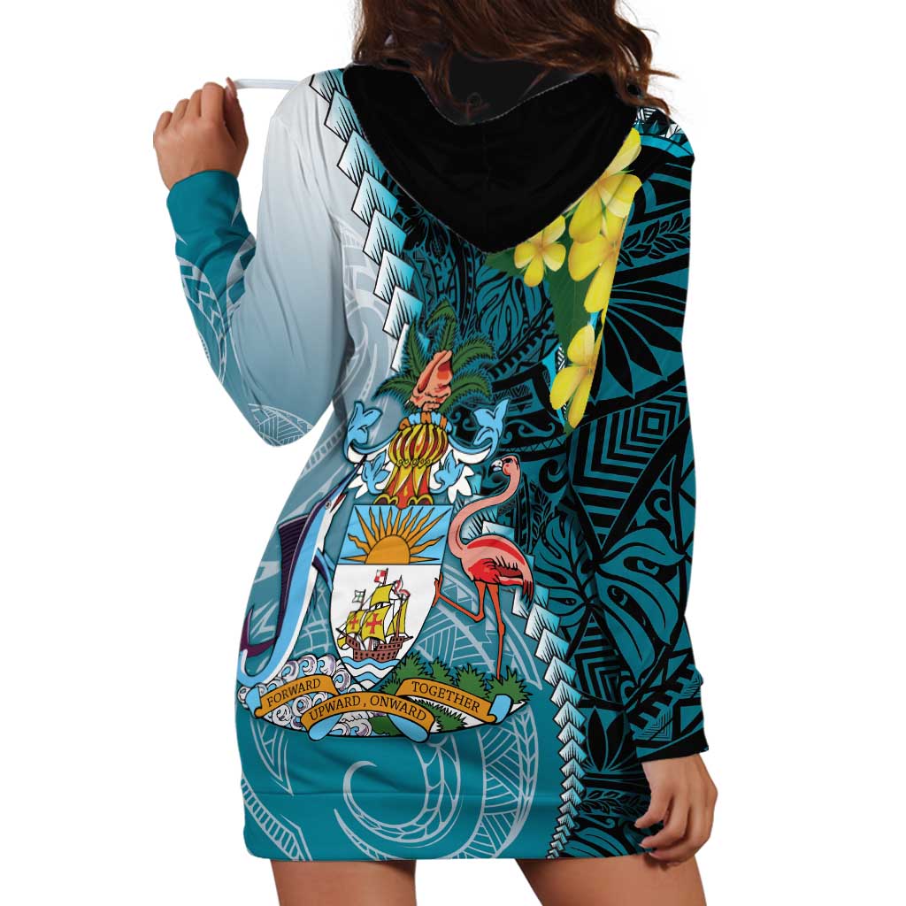 The Bahamas Hoodie Dress Bahamian Buttercup Polynesian Pattern