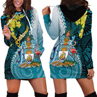 The Bahamas Hoodie Dress Bahamian Buttercup Polynesian Pattern