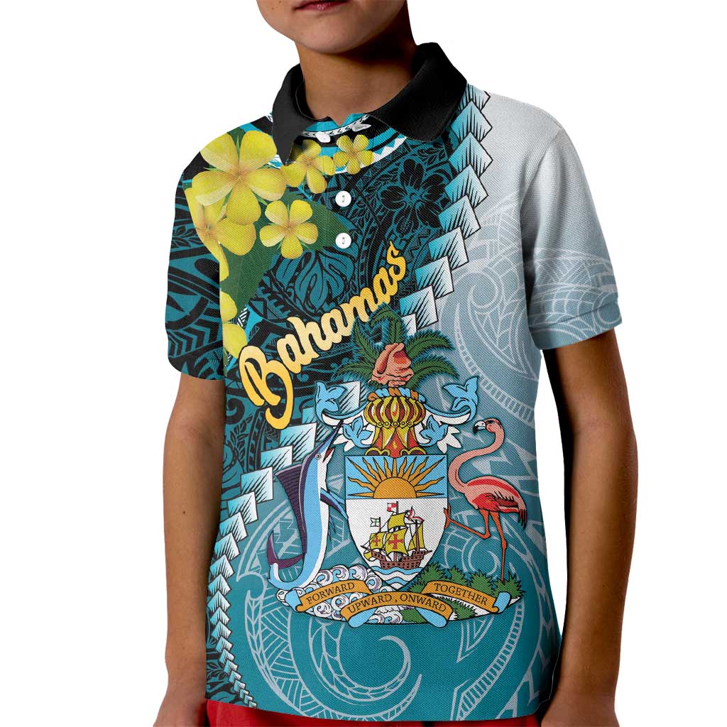 The Bahamas Kid Polo Shirt Bahamian Buttercup Polynesian Pattern