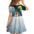 The Bahamas Kid Short Sleeve Dress Bahamian Buttercup Polynesian Pattern