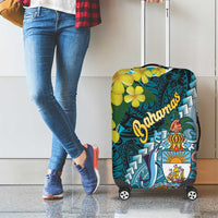 The Bahamas Luggage Cover Bahamian Buttercup Polynesian Pattern