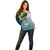 The Bahamas Off Shoulder Sweater Bahamian Buttercup Polynesian Pattern