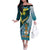 The Bahamas Off The Shoulder Long Sleeve Dress Bahamian Buttercup Polynesian Pattern