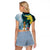 The Bahamas Raglan Cropped T Shirt Bahamian Buttercup Polynesian Pattern
