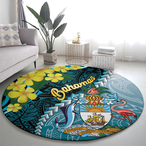 The Bahamas Round Carpet Bahamian Buttercup Polynesian Pattern - Wonder ...