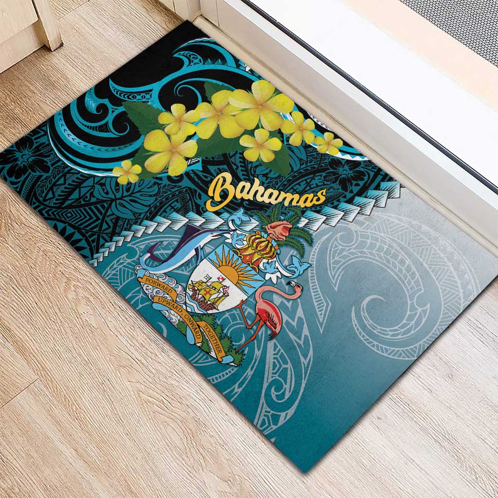 The Bahamas Rubber Doormat Bahamian Buttercup Polynesian Pattern