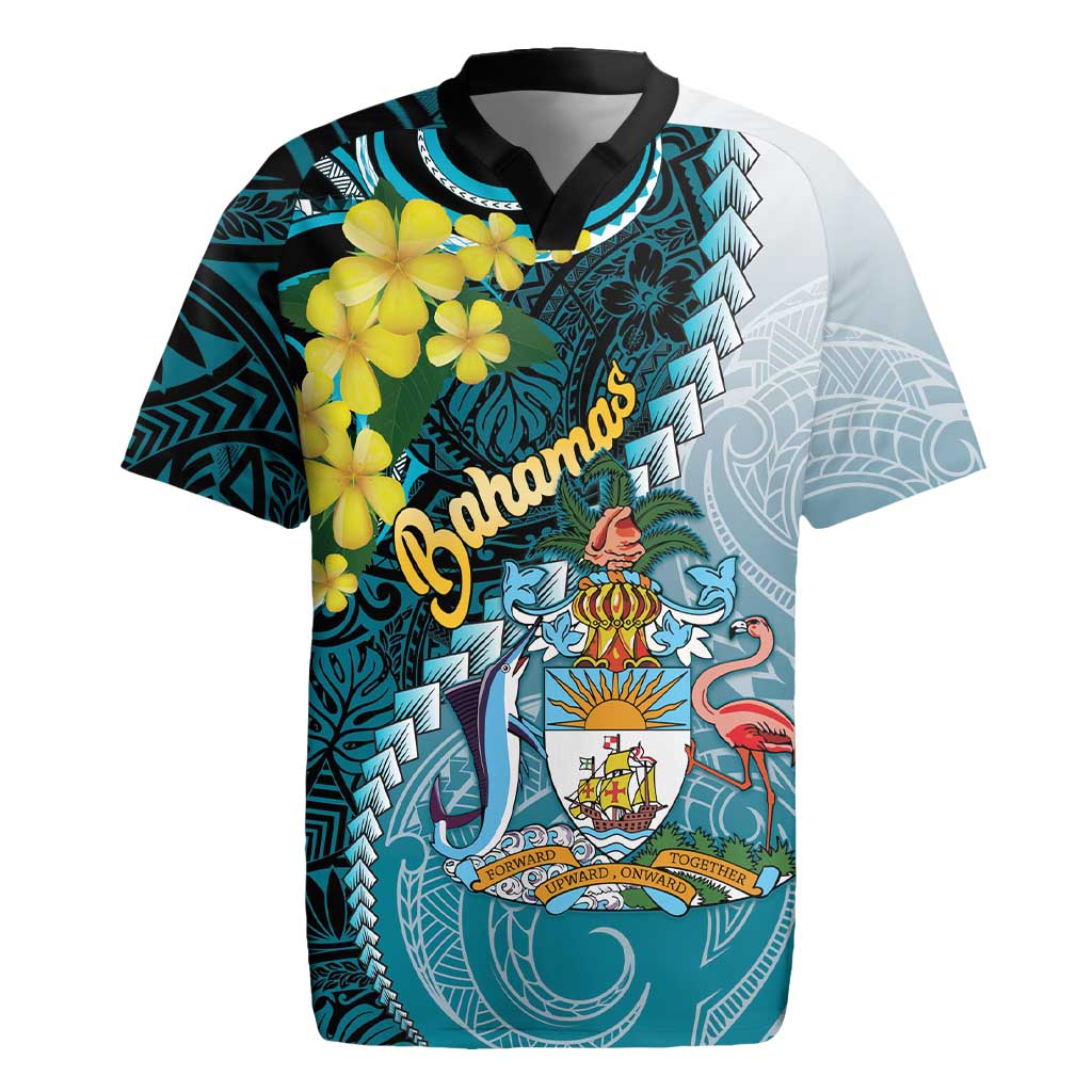 The Bahamas Rugby Jersey Bahamian Buttercup Polynesian Pattern