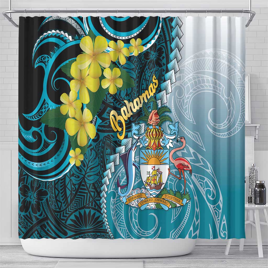 The Bahamas Shower Curtain Bahamian Buttercup Polynesian Pattern