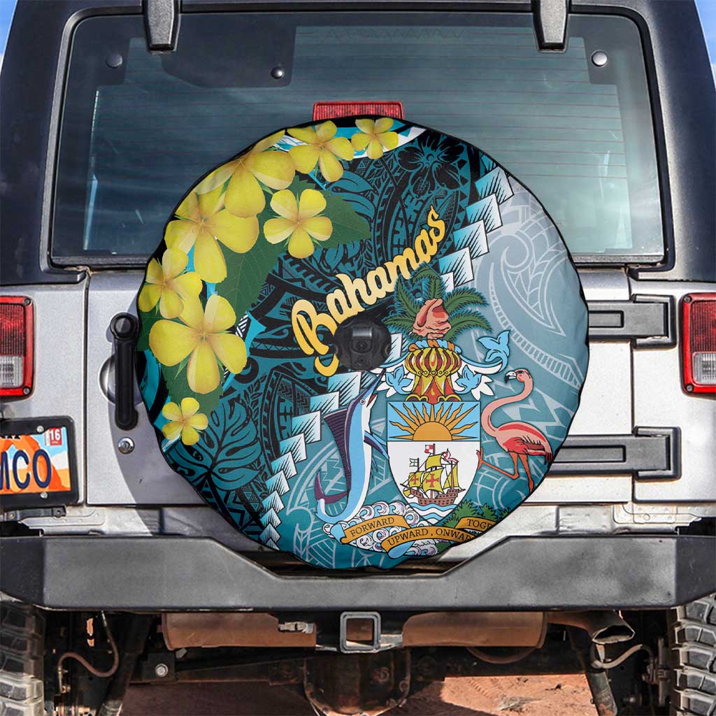The Bahamas Spare Tire Cover Bahamian Buttercup Polynesian Pattern