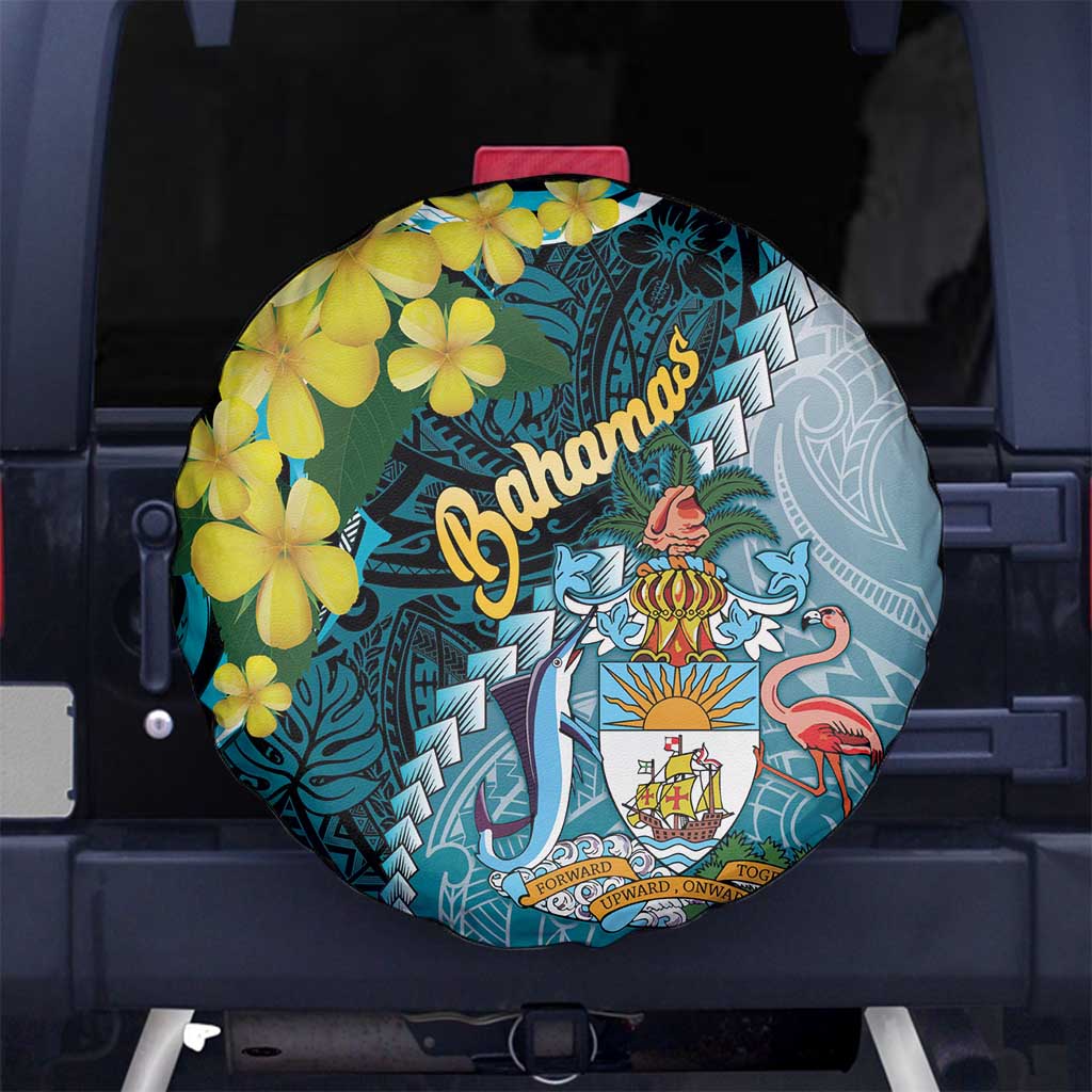 The Bahamas Spare Tire Cover Bahamian Buttercup Polynesian Pattern