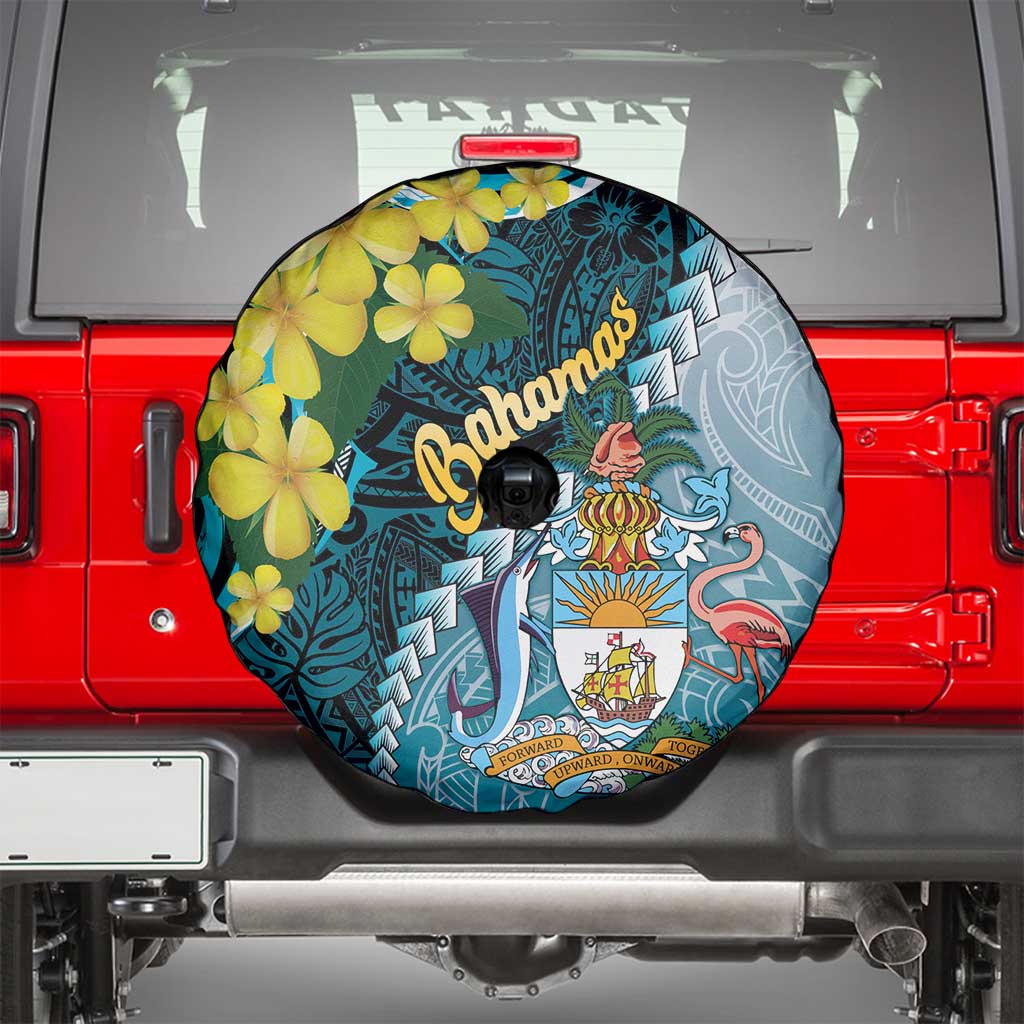 The Bahamas Spare Tire Cover Bahamian Buttercup Polynesian Pattern
