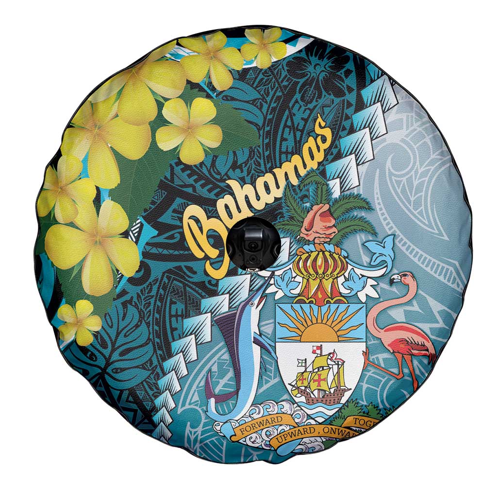 The Bahamas Spare Tire Cover Bahamian Buttercup Polynesian Pattern