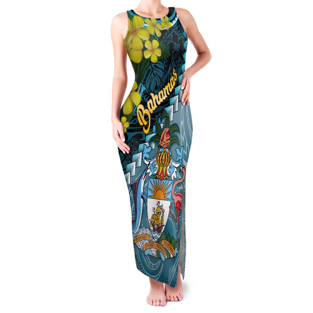 The Bahamas Tank Maxi Dress Bahamian Buttercup Polynesian Pattern