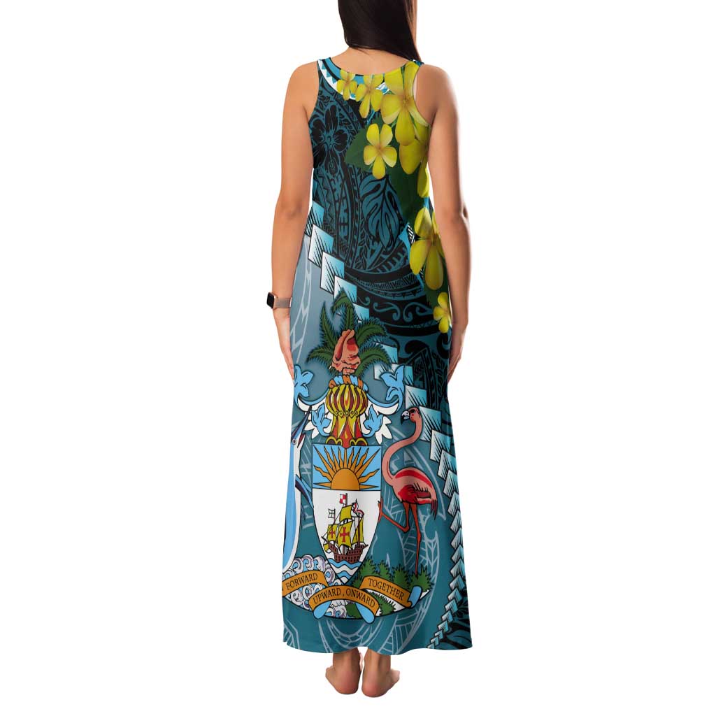The Bahamas Tank Maxi Dress Bahamian Buttercup Polynesian Pattern