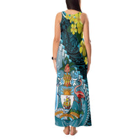 The Bahamas Tank Maxi Dress Bahamian Buttercup Polynesian Pattern