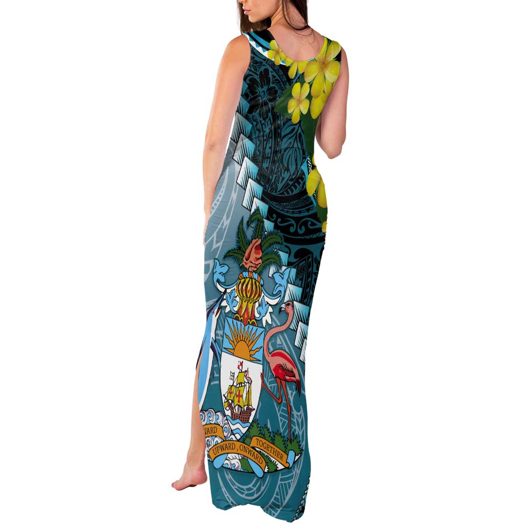 The Bahamas Tank Maxi Dress Bahamian Buttercup Polynesian Pattern