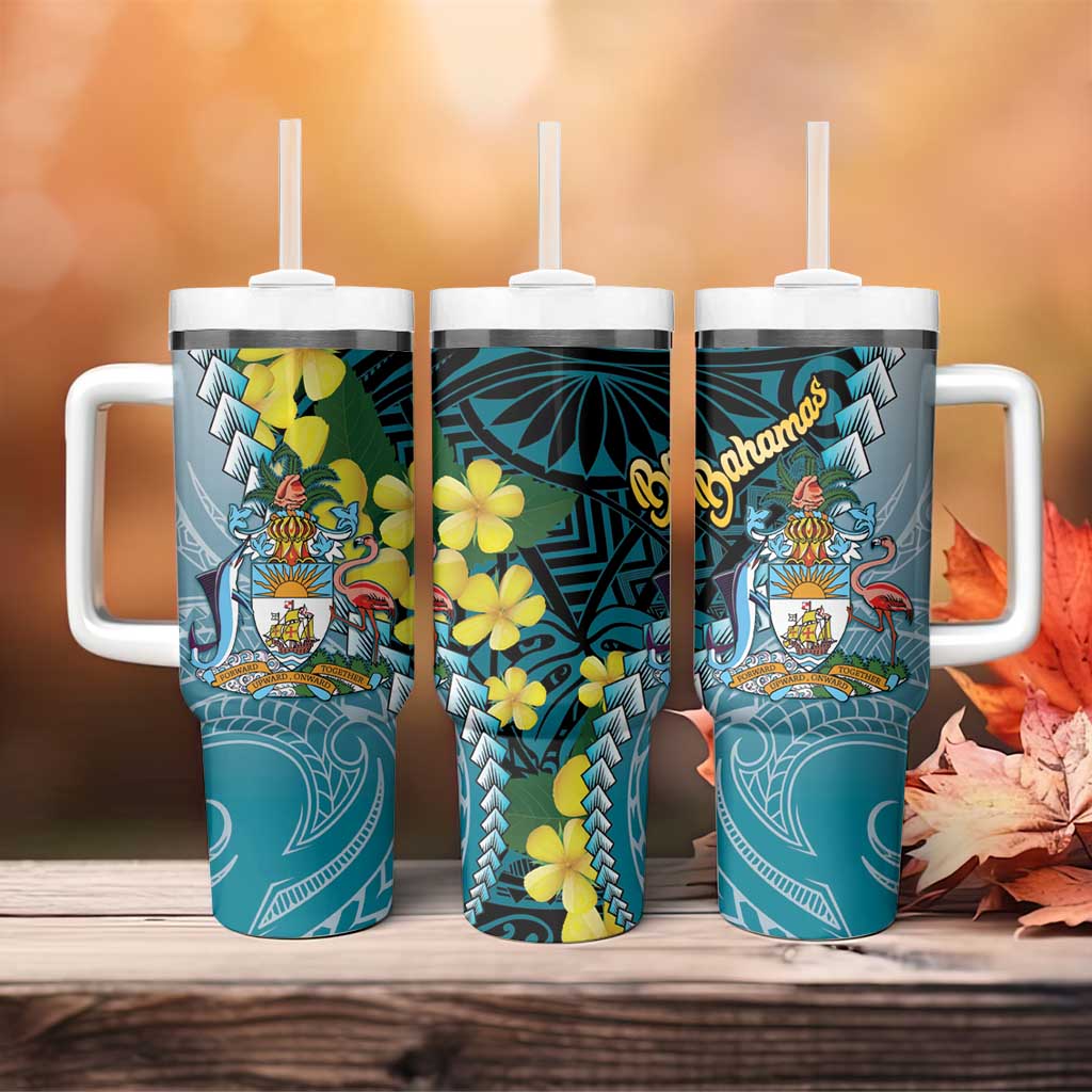 The Bahamas Tumbler With Handle Bahamian Buttercup Polynesian Pattern