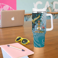The Bahamas Tumbler With Handle Bahamian Buttercup Polynesian Pattern
