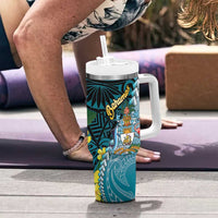 The Bahamas Tumbler With Handle Bahamian Buttercup Polynesian Pattern