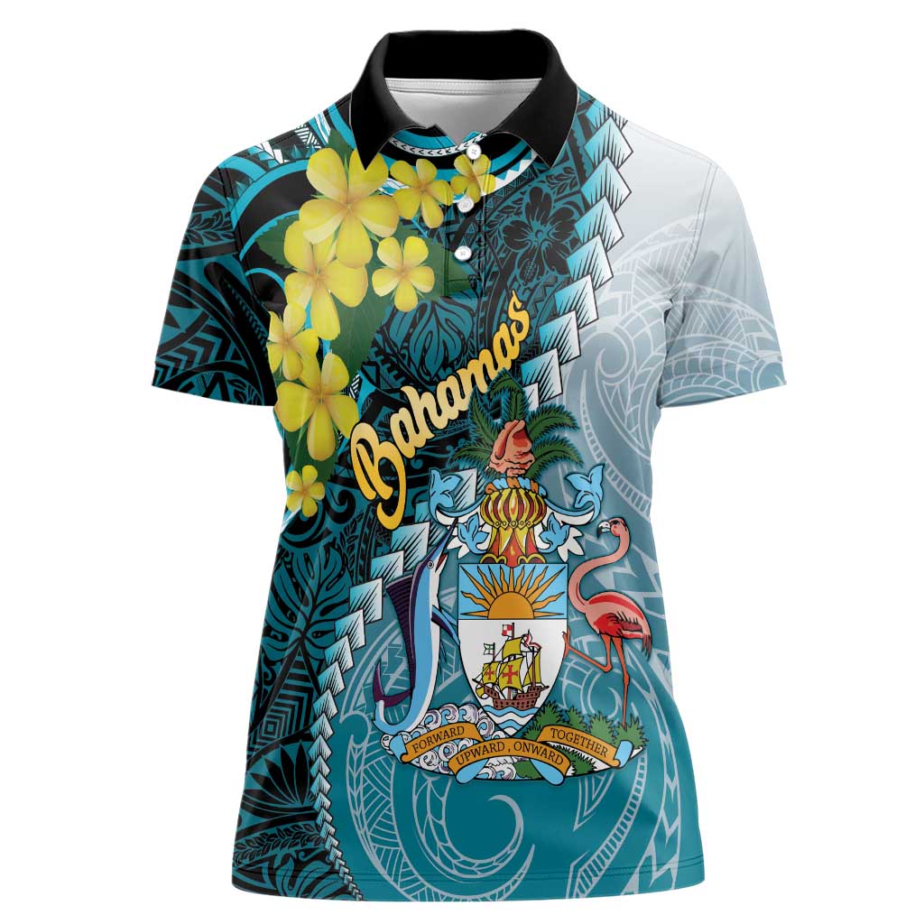 The Bahamas Women Polo Shirt Bahamian Buttercup Polynesian Pattern